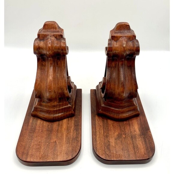 2 Vintage Solid Wood Corbels Brackets Bookends Mantel/Bar/Shelf 7" x 7" x 4.5" - Picture 4 of 13